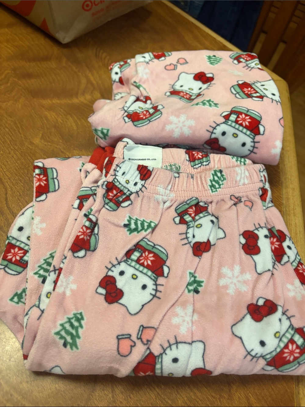 Hello Kitty Pink Holiday Fleece Pajamas